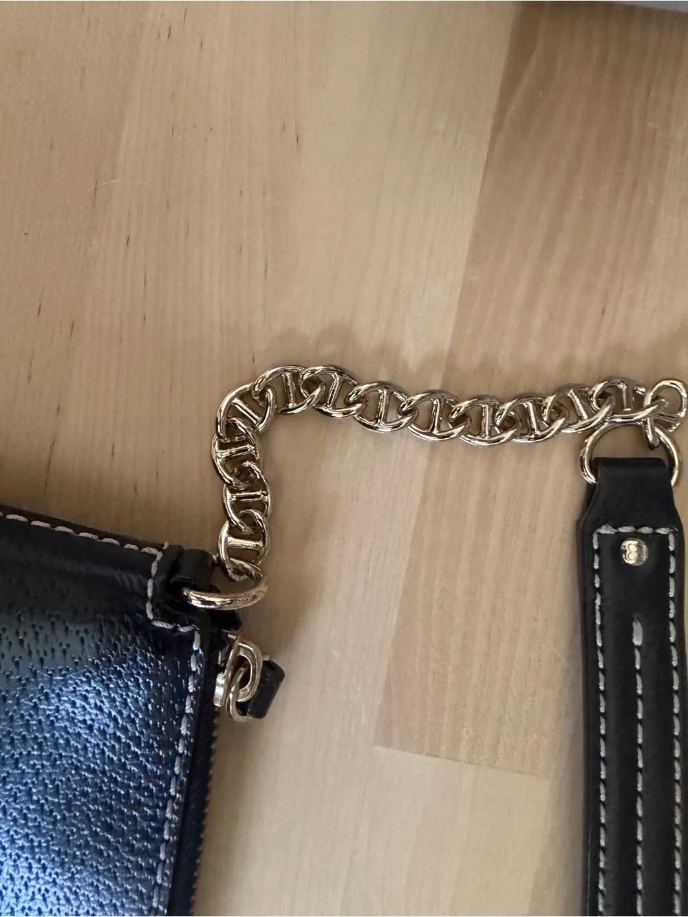 kate spade Black Leather Chain-Handle Wristlet
